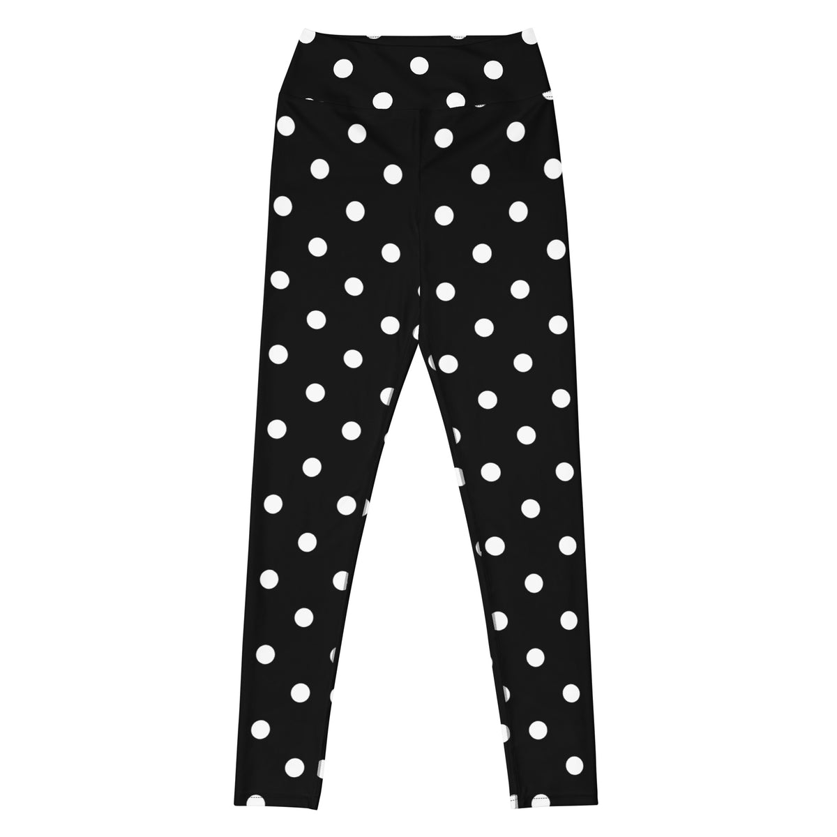 Women's Black Polka Dot Buttery Soft Yoga Leggings - Quick Drying, High Waisted Comfort