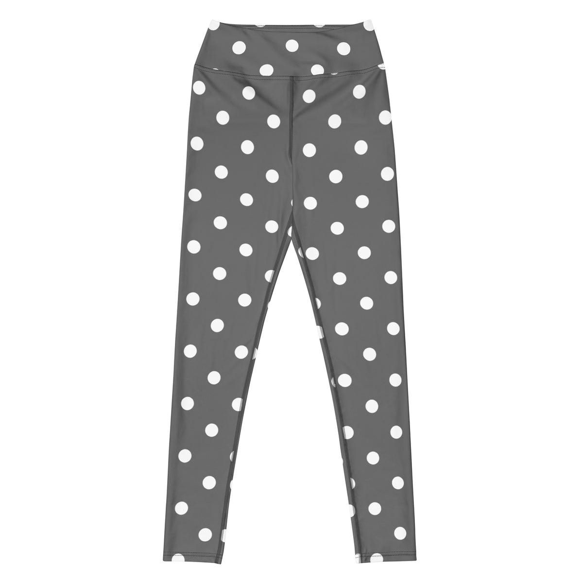 Women's Gray Polka Dot Buttery Soft Yoga Leggings - Quick Drying, High Waisted Comfort