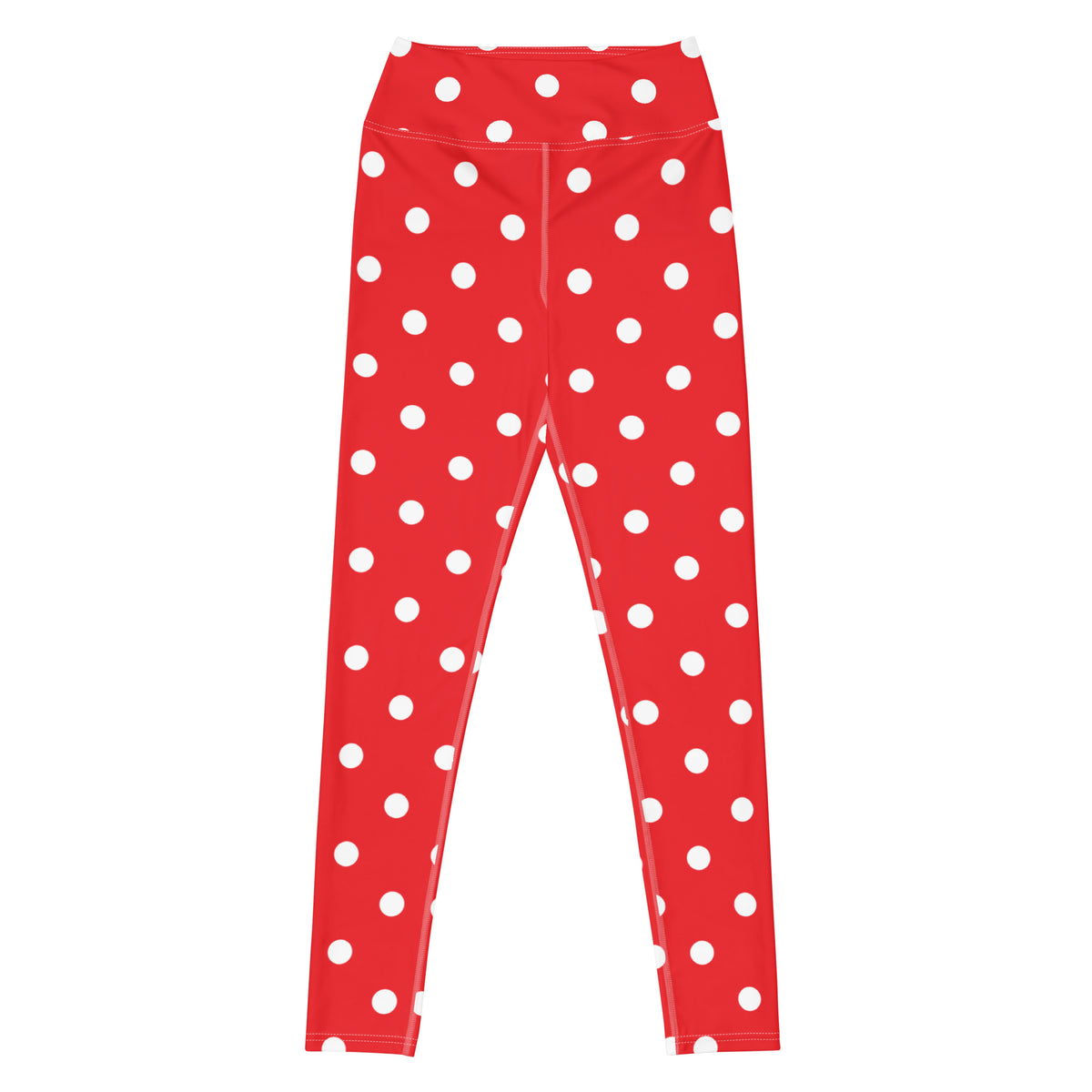 Women's Red Polka Dot Buttery Soft Yoga Leggings - Quick Drying, High Waisted Comfort