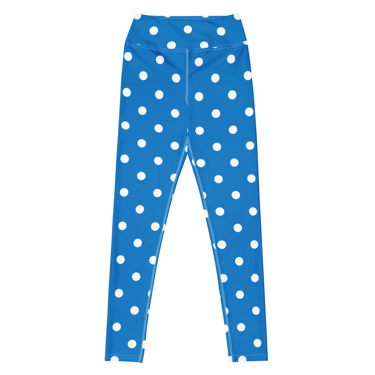 Women's Royal Blue Polka Dot Buttery Soft Yoga Leggings - Quick Drying, High Waisted Comfort
