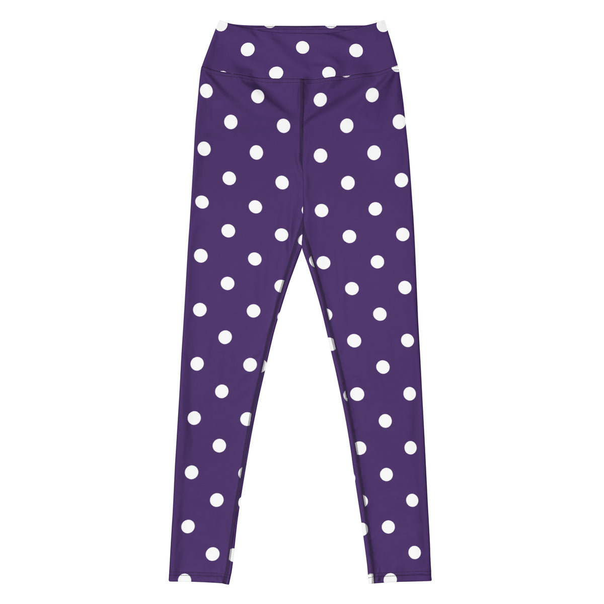Women's Dark Purple Polka Dot Buttery Soft Yoga Leggings - Quick Drying, High Waisted Comfort