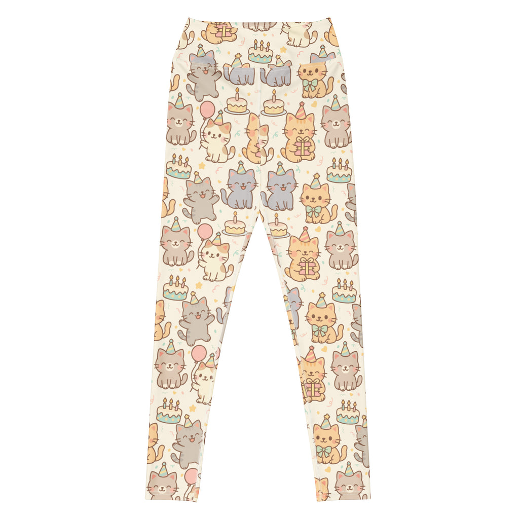 Women's Kitten Birthday Buttery Soft Yoga Leggings - Quick Drying, High Waisted Comfort