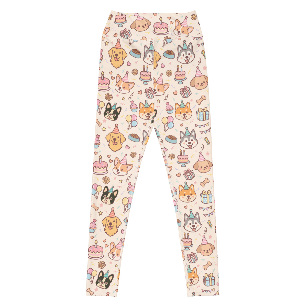 Women's Puppy Birthday Buttery Soft Yoga Leggings - Quick Drying, High Waisted Comfort