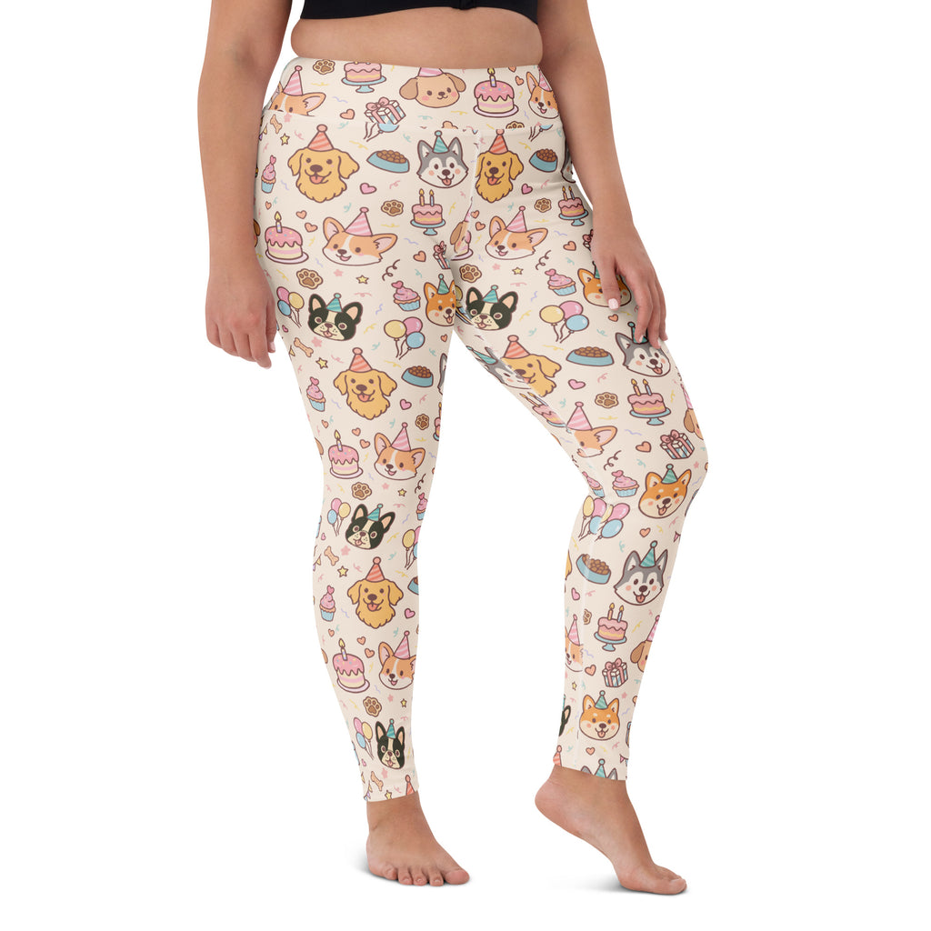 Women's Puppy Birthday Buttery Soft Yoga Leggings - Quick Drying, High Waisted Comfort