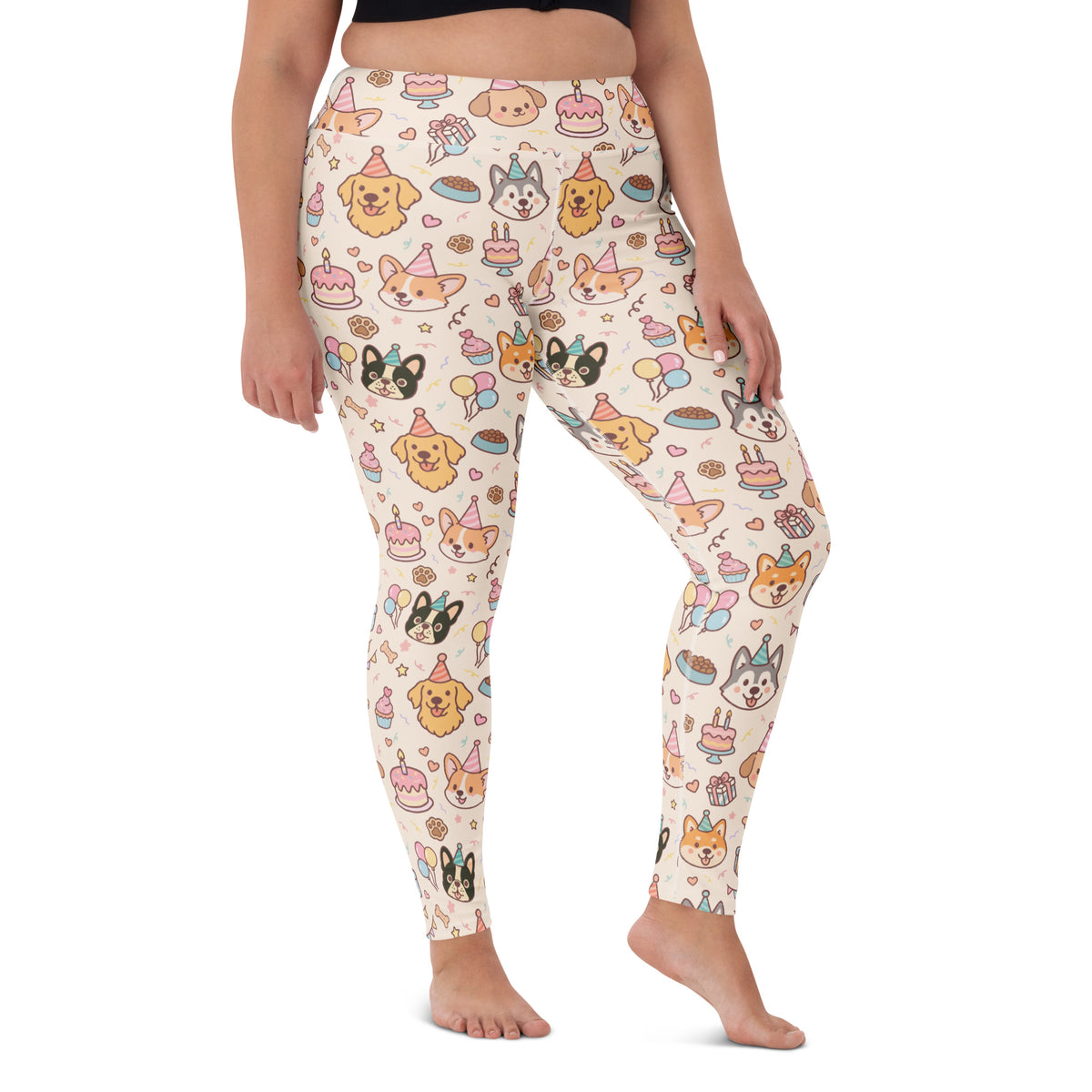 Women's Puppy Birthday Buttery Soft Yoga Leggings - Quick Drying, High Waisted Comfort
