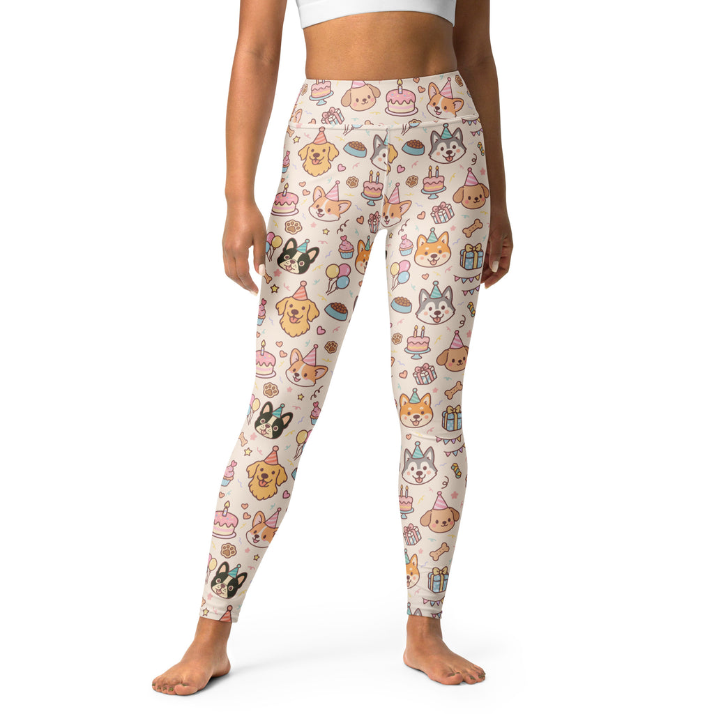 Women's Puppy Birthday Buttery Soft Yoga Leggings - Quick Drying, High Waisted Comfort