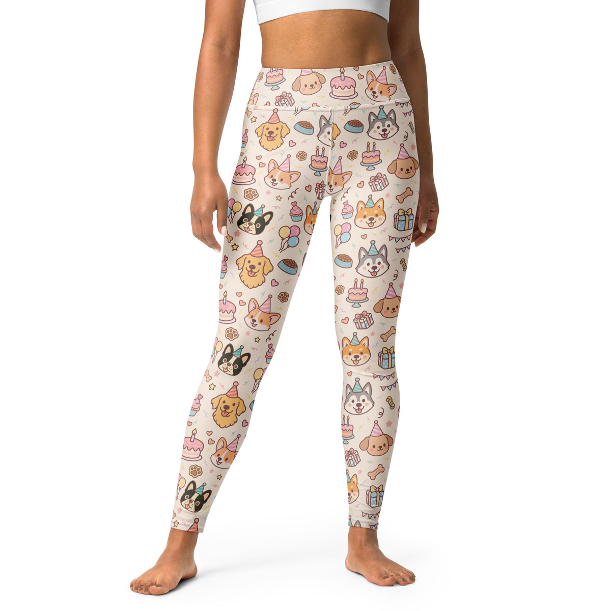 Women's Puppy Birthday Buttery Soft Yoga Leggings - Quick Drying, High Waisted Comfort