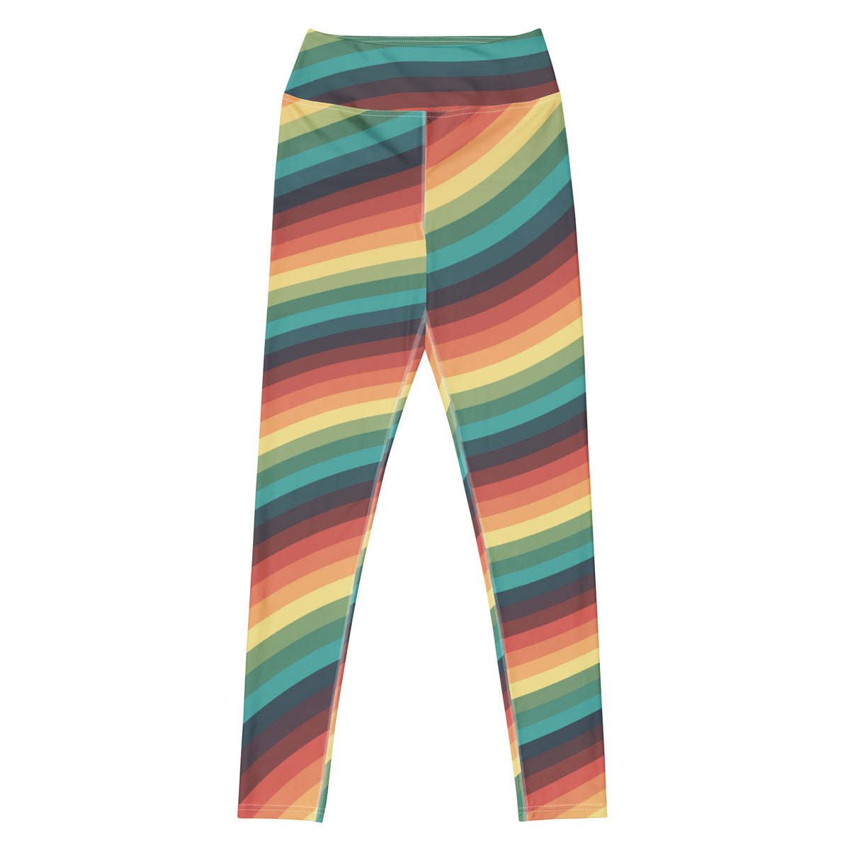 Women's Retro Striped Buttery Soft Yoga Leggings - Quick Drying, High Waisted Comfort