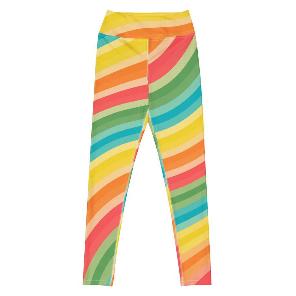 Women's Summer Beach Rainbow Buttery Soft Yoga Leggings - Quick Drying, High Waisted Comfort