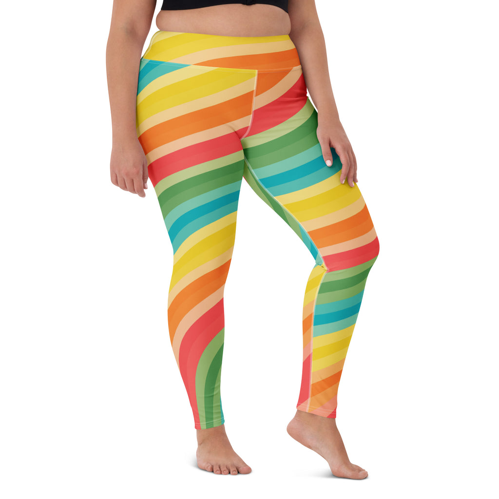 Women's Summer Beach Rainbow Buttery Soft Yoga Leggings - Quick Drying, High Waisted Comfort