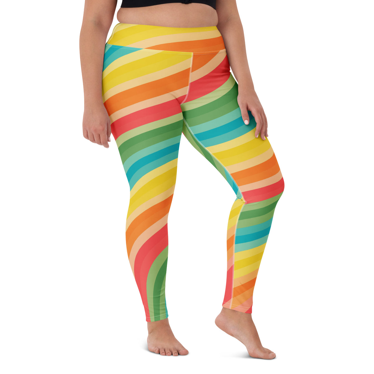 Women's Summer Beach Rainbow Buttery Soft Yoga Leggings - Quick Drying, High Waisted Comfort