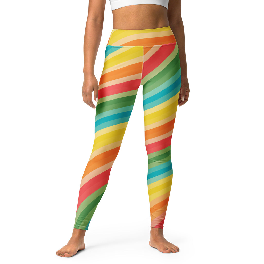 Women's Summer Beach Rainbow Buttery Soft Yoga Leggings - Quick Drying, High Waisted Comfort