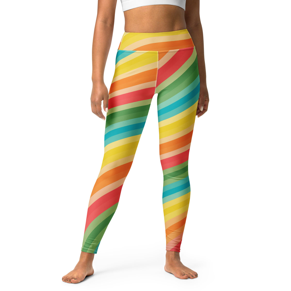 Women's Summer Beach Rainbow Buttery Soft Yoga Leggings - Quick Drying, High Waisted Comfort