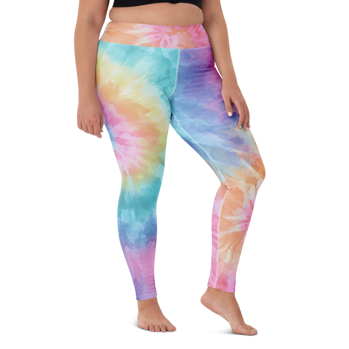 Women's Colorful Pastel Tie Dye Buttery Soft Yoga Leggings - Quick Drying, High Waisted Comfort