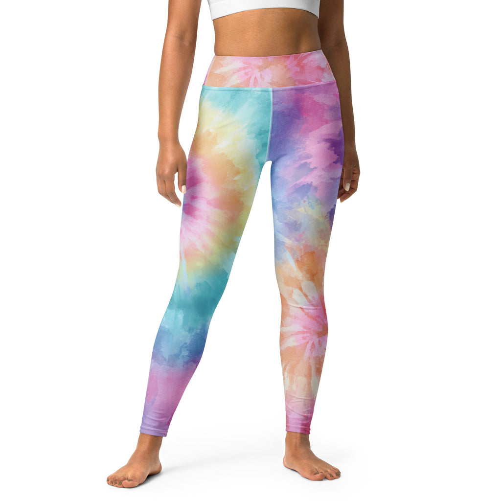Women's Colorful Pastel Tie Dye Buttery Soft Yoga Leggings - Quick Drying, High Waisted Comfort