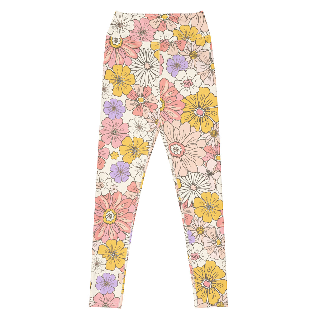 Women's Retro Floral Buttery Soft Yoga Leggings - Quick Drying, High Waisted Comfort
