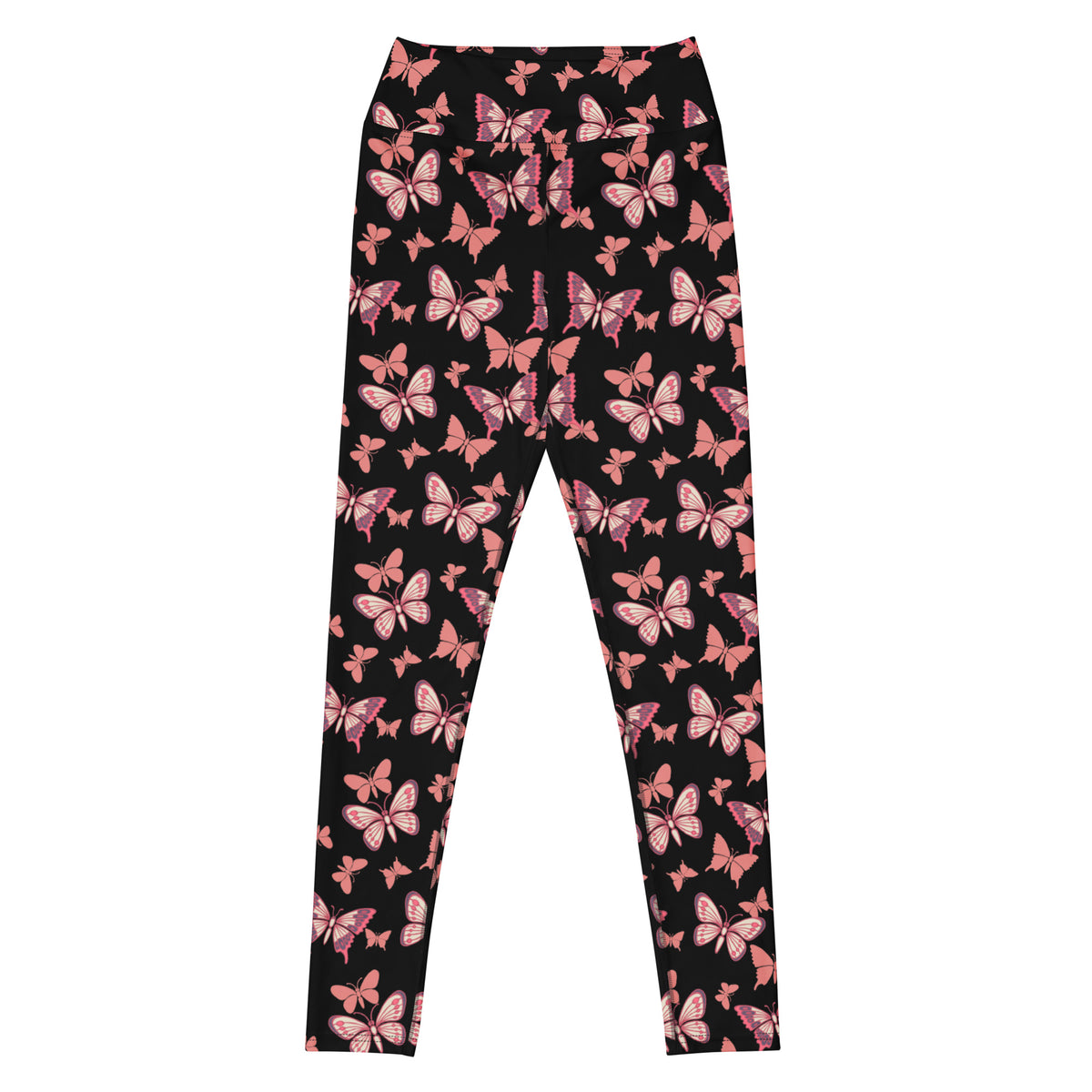 Women's Vibrant Pink Butterfly Buttery Soft Yoga Leggings - Quick Drying, High Waisted Comfort