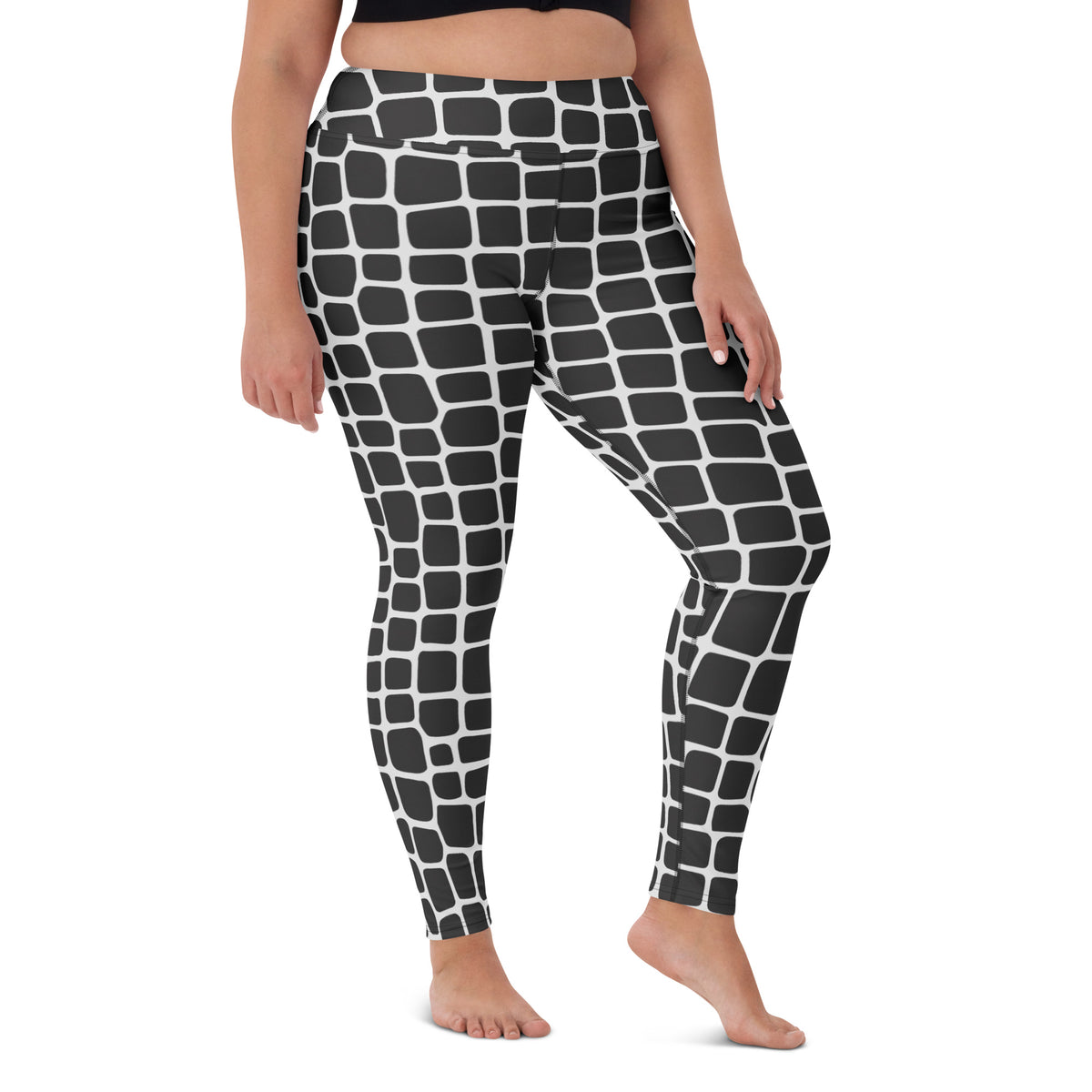 Women's Black Crocodile Buttery Soft Yoga Leggings - Quick Drying, High Waisted Comfort