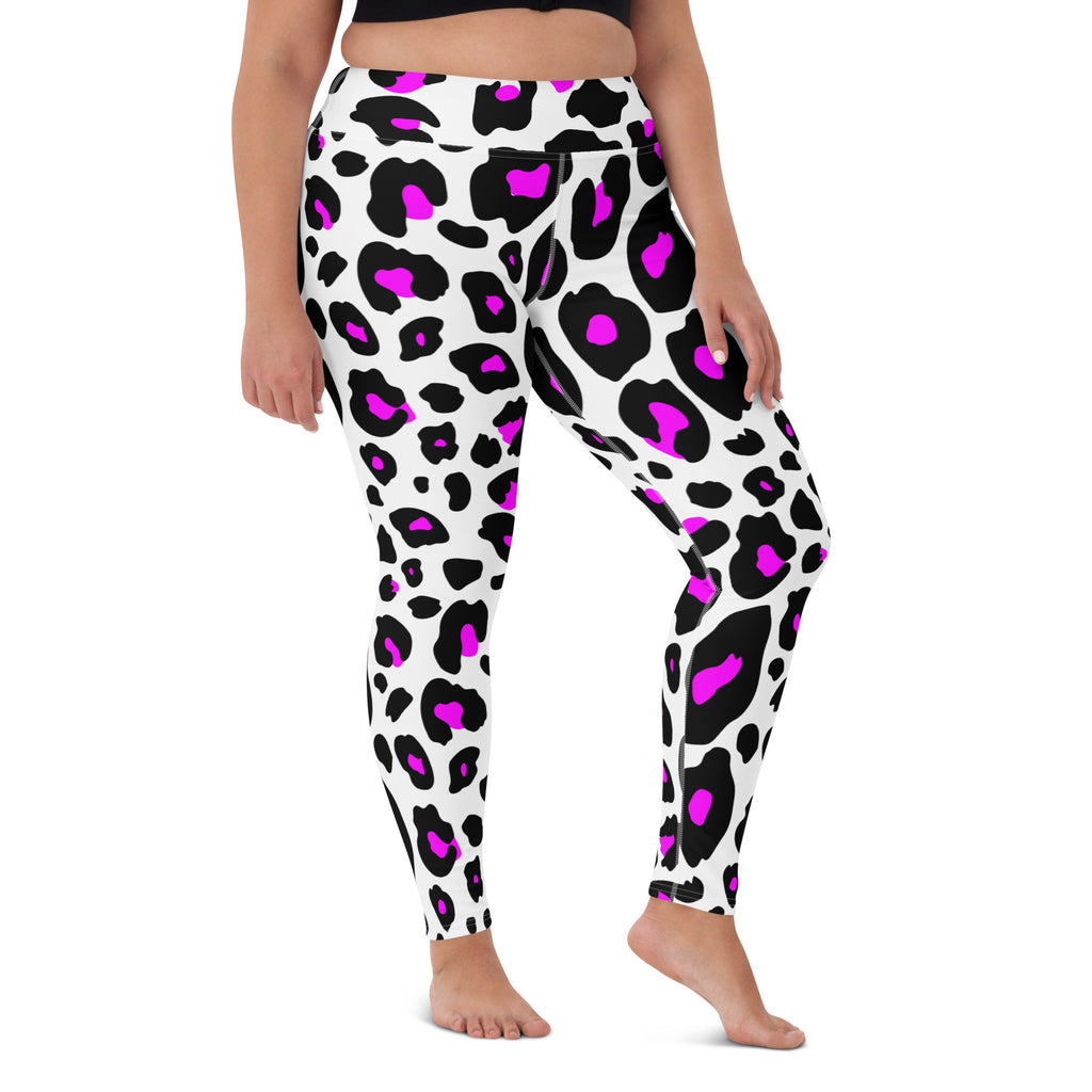 Women's Purple Leopard Print Buttery Soft Yoga Leggings - Quick Drying, High Waisted Comfort
