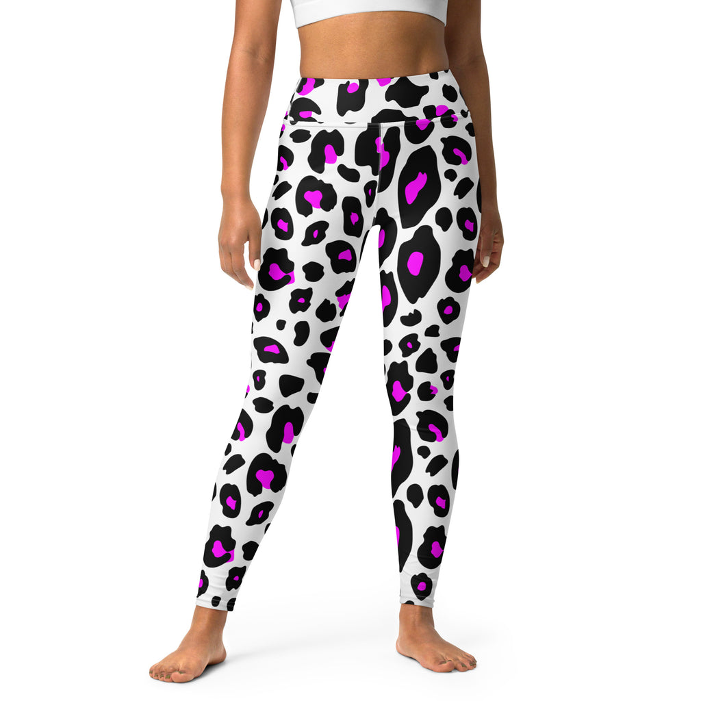 Women's Purple Leopard Print Buttery Soft Yoga Leggings - Quick Drying, High Waisted Comfort