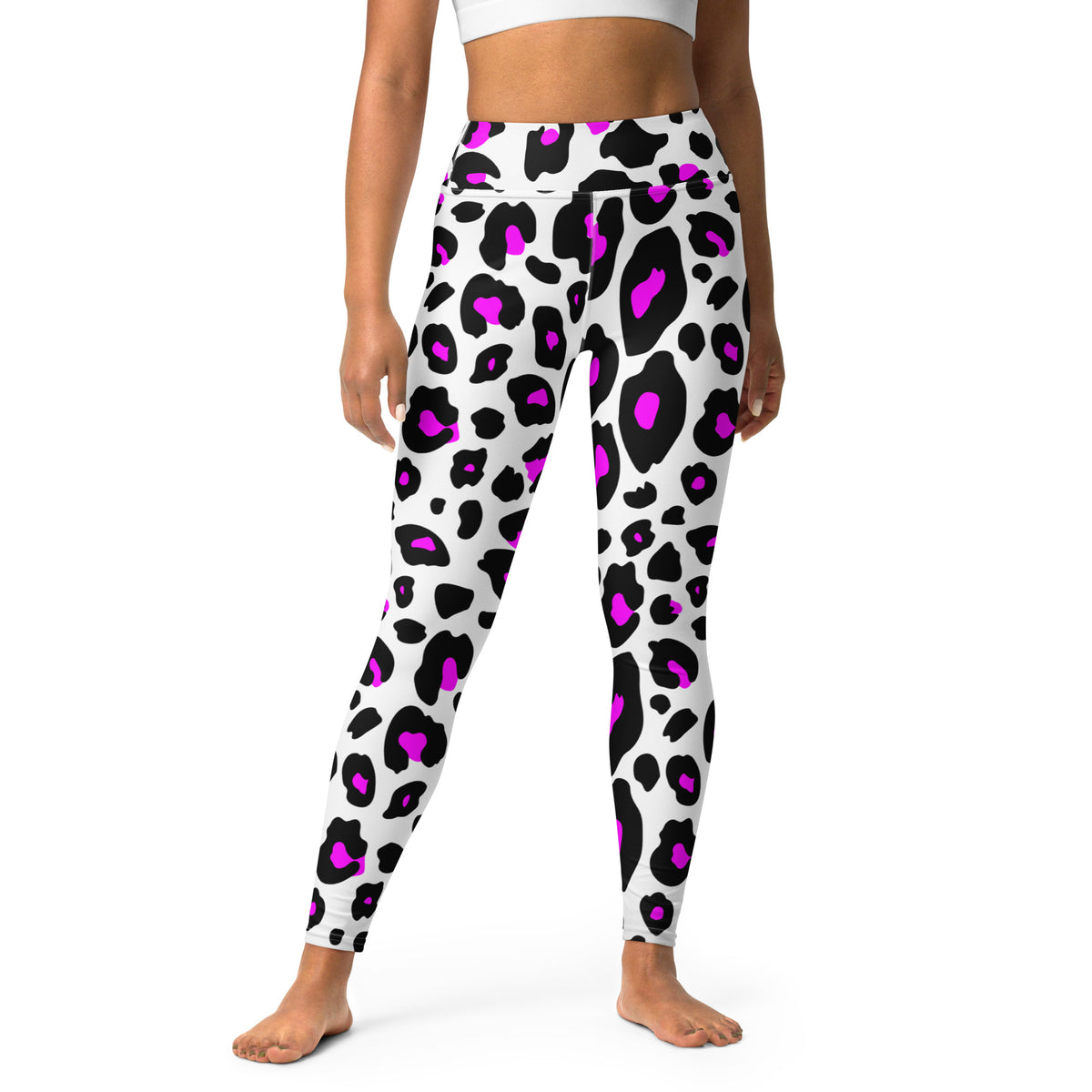 Women's Purple Leopard Print Buttery Soft Yoga Leggings - Quick Drying, High Waisted Comfort