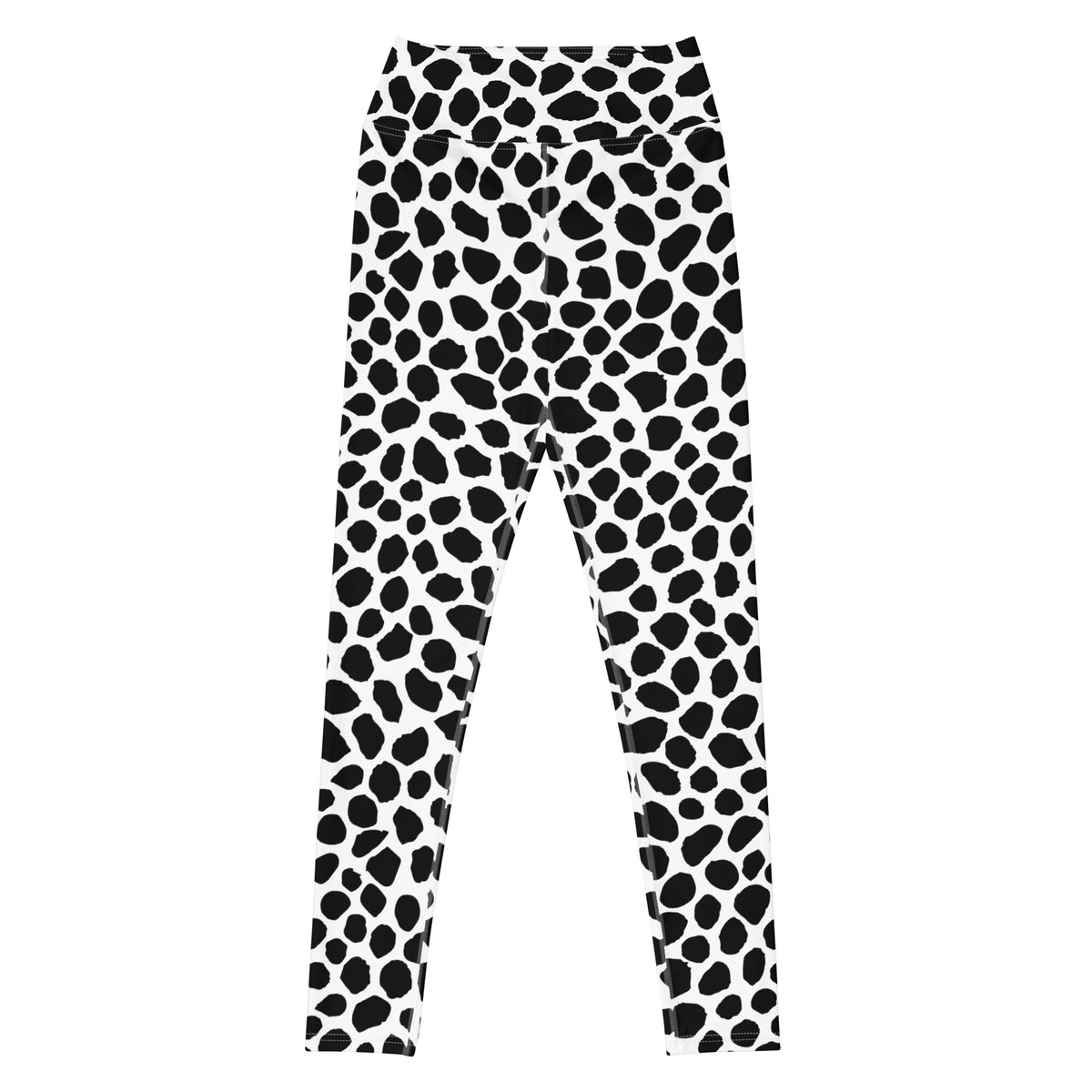 Women's Black Cow Print Buttery Soft Yoga Leggings - Quick Drying, High Waisted Comfort