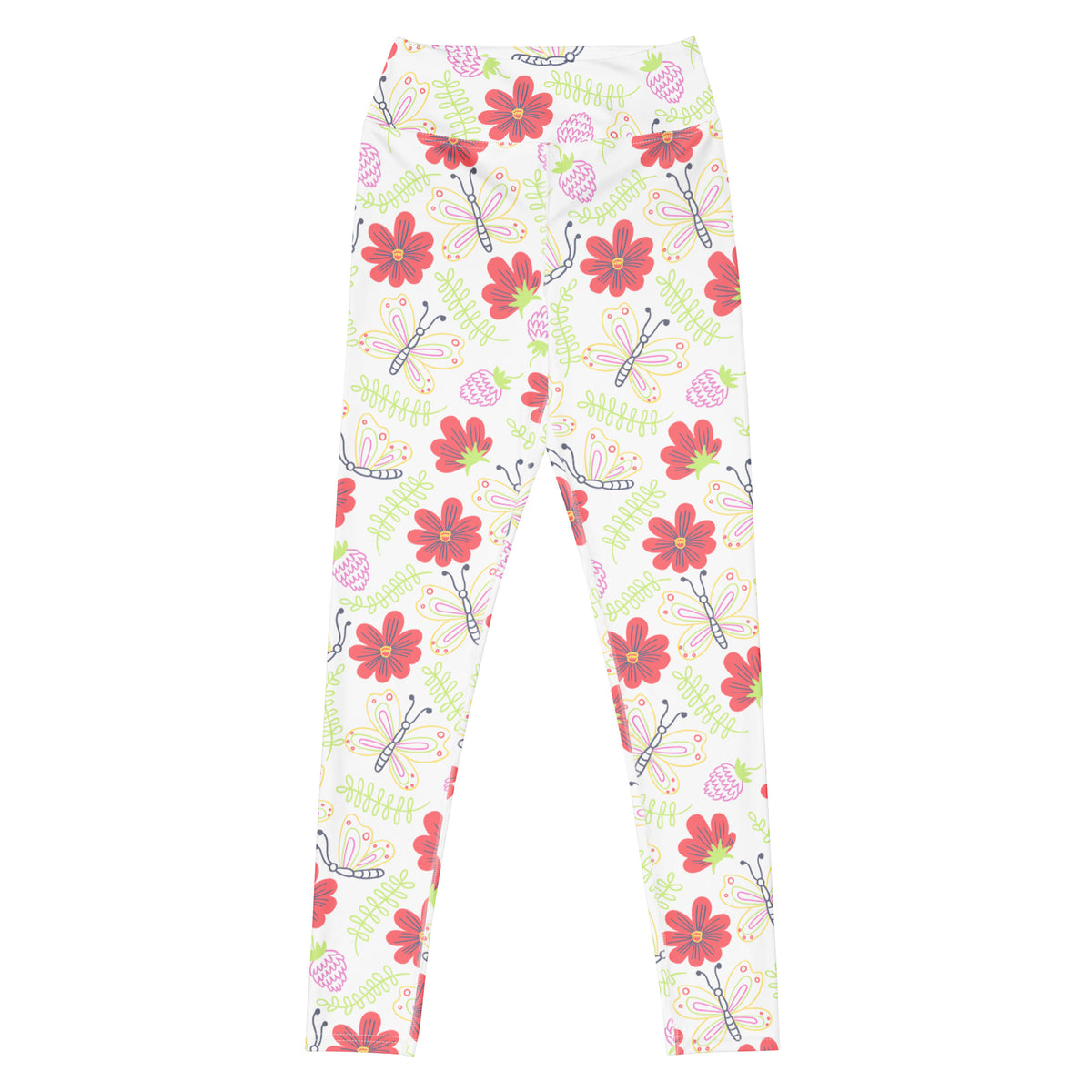 Women's Butterfly Floral Buttery Soft Yoga Leggings - Quick Drying, High Waisted Comfort