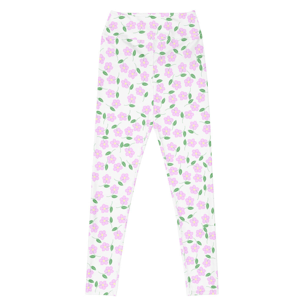 Women's Lavender Flowers Buttery Soft Yoga Leggings - Quick Drying, High Waisted Comfort