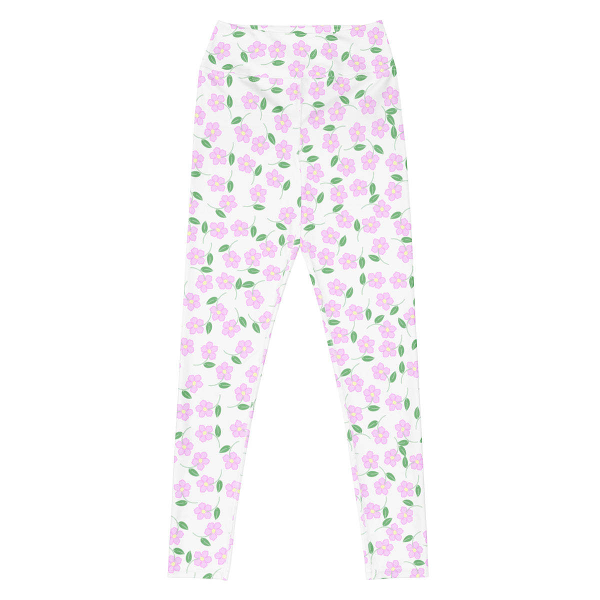 Women's Lavender Flowers Buttery Soft Yoga Leggings - Quick Drying, High Waisted Comfort