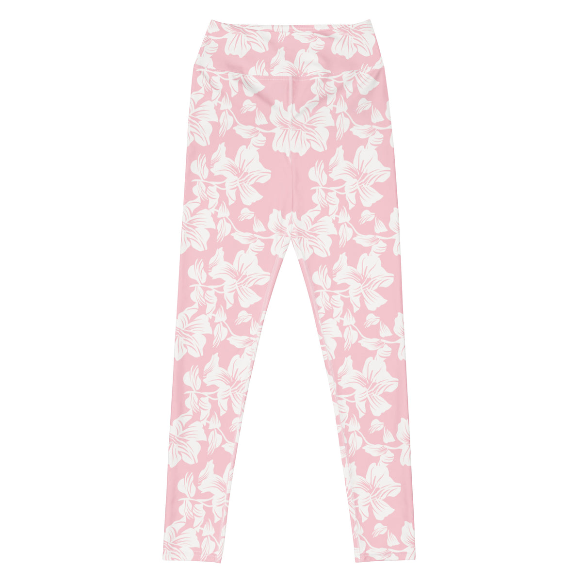Women's Pink Lily Floral Buttery Soft Yoga Leggings - Quick Drying, High Waisted Comfort