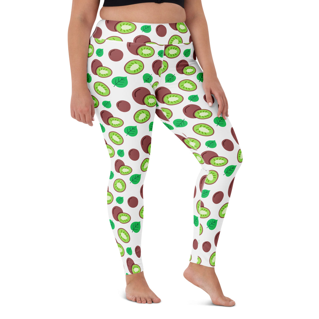 Women's Kiwi Fruit Buttery Soft Yoga Leggings - Quick Drying, High Waisted Comfort