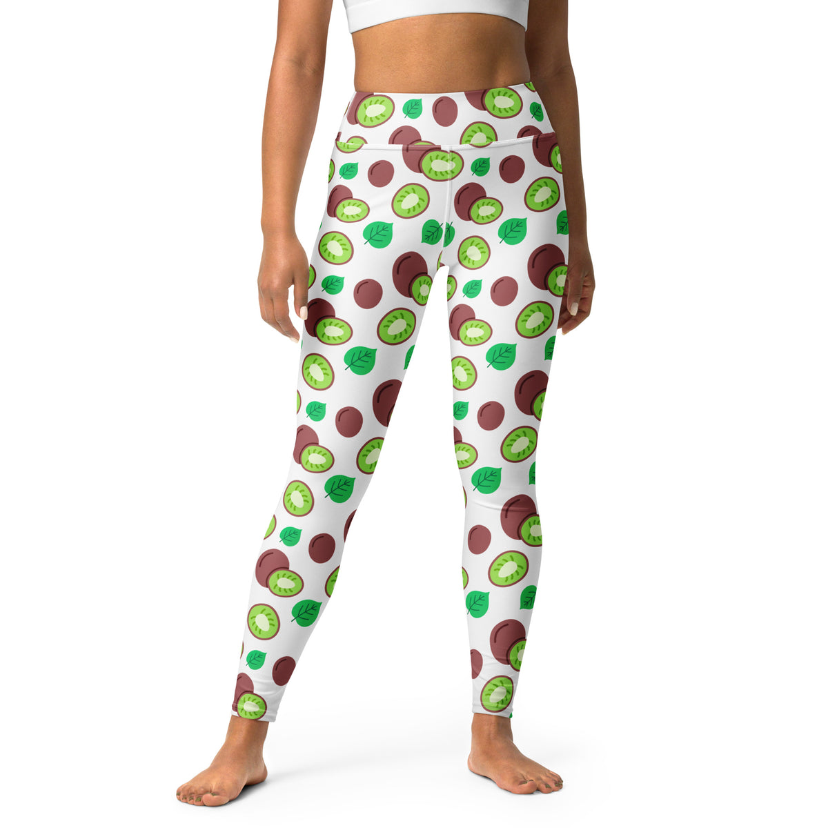 Women's Kiwi Fruit Buttery Soft Yoga Leggings - Quick Drying, High Waisted Comfort