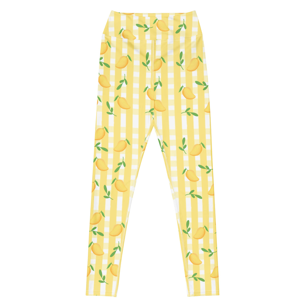 Women's Mango Gingham Buttery Soft Yoga Leggings - Quick Drying, High Waisted Comfort
