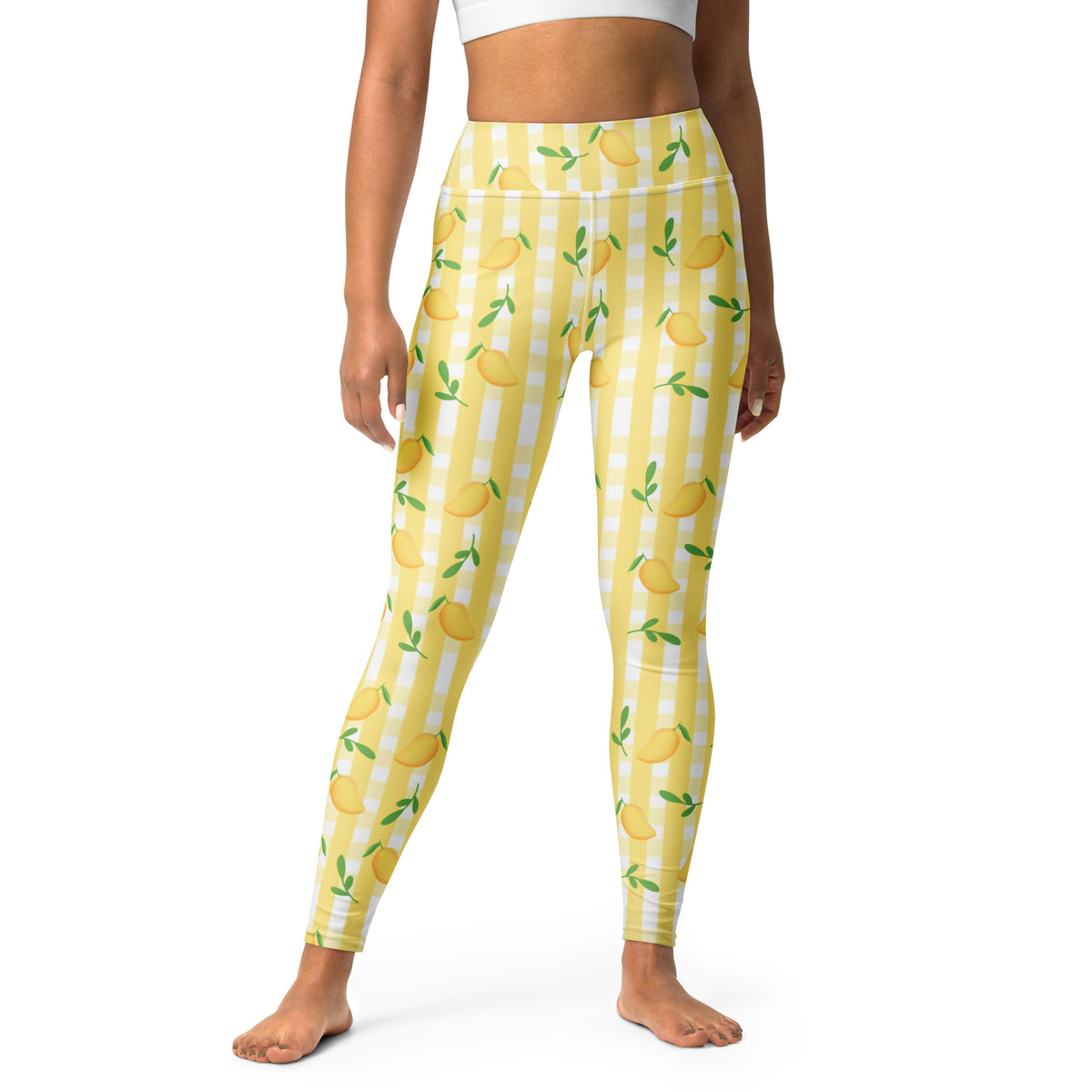 Women's Mango Gingham Buttery Soft Yoga Leggings - Quick Drying, High Waisted Comfort