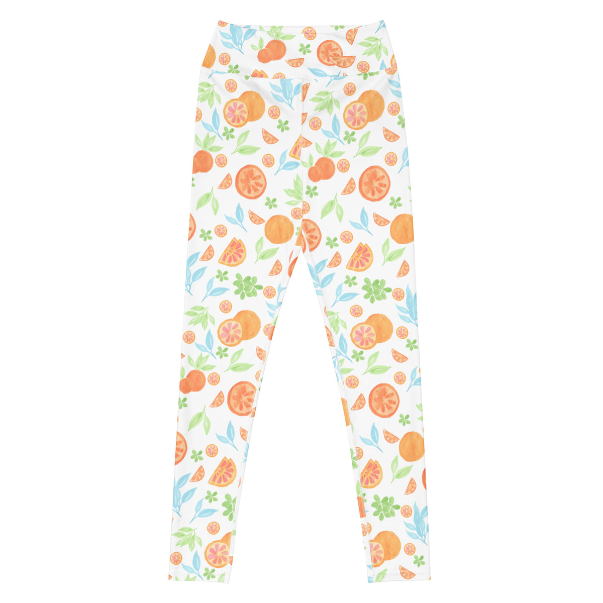 Women's Watercolor Orange Citrus Buttery Soft Yoga Leggings - Quick Drying, High Waisted Comfort