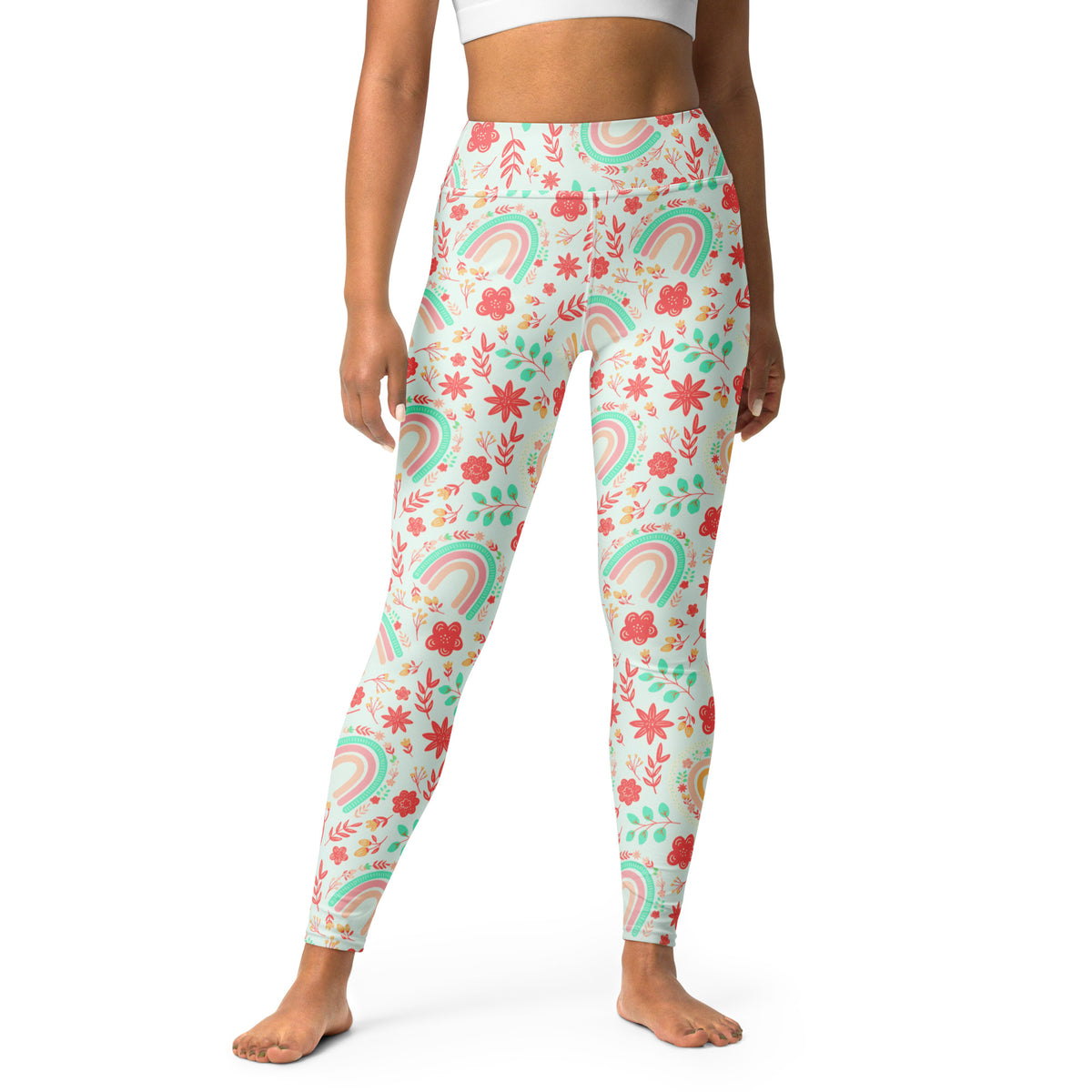 Women's Boho Floral Buttery Soft Yoga Leggings - Quick Drying, High Waisted Comfort
