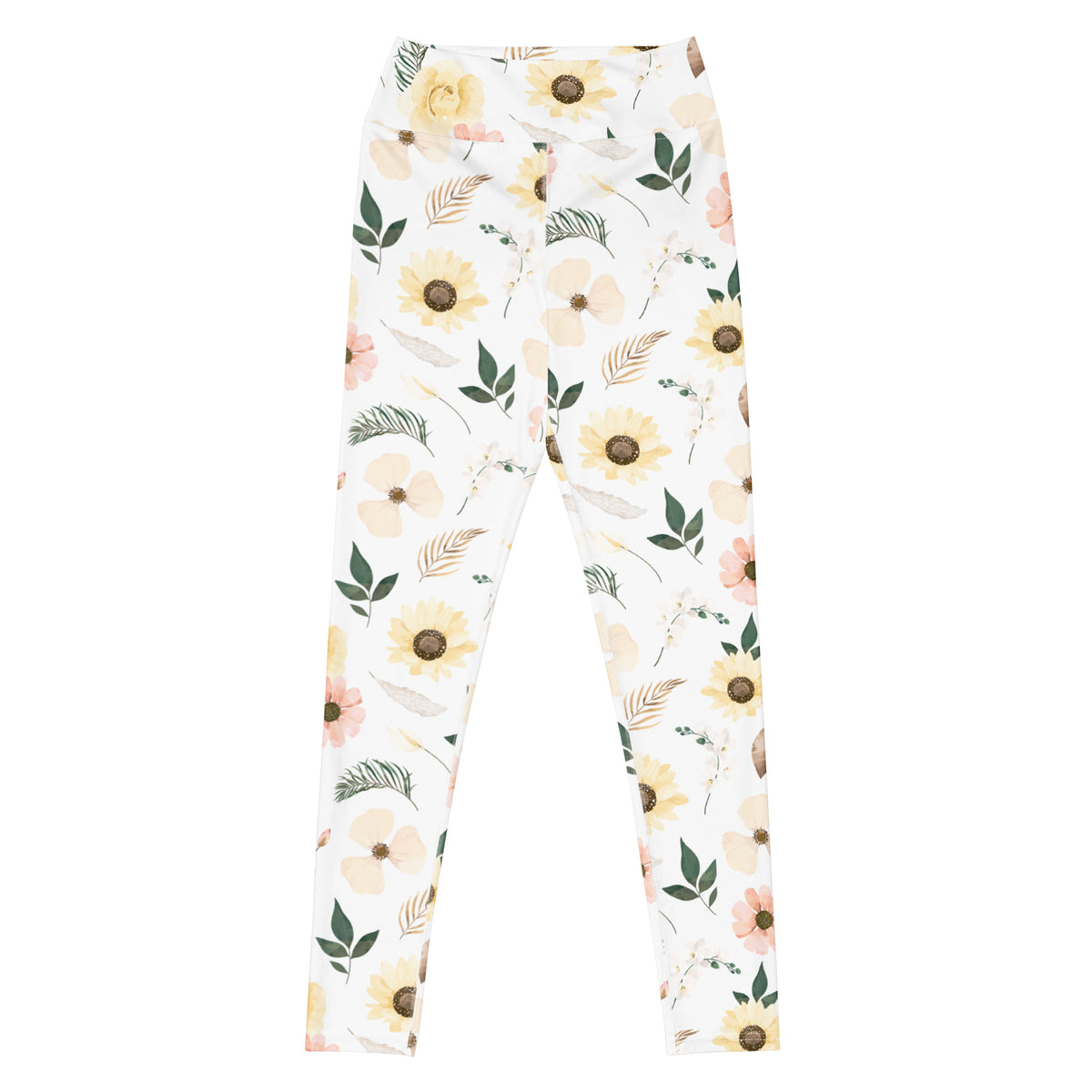 Women's Boho Sunflower Buttery Soft Yoga Leggings - Quick Drying, High Waisted Comfort