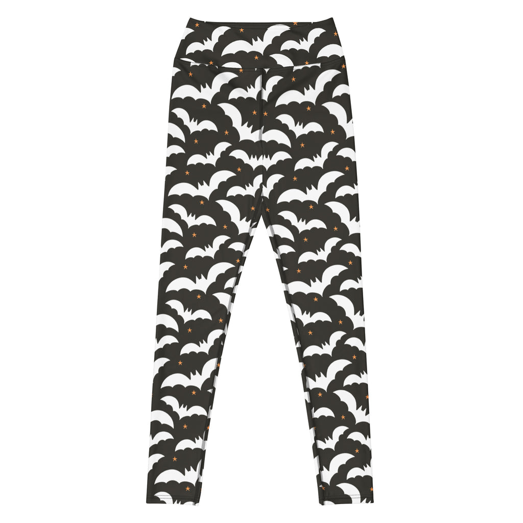 Women's Black Bat Halloween Buttery Soft Yoga Leggings - Quick Drying, High Waisted Comfort