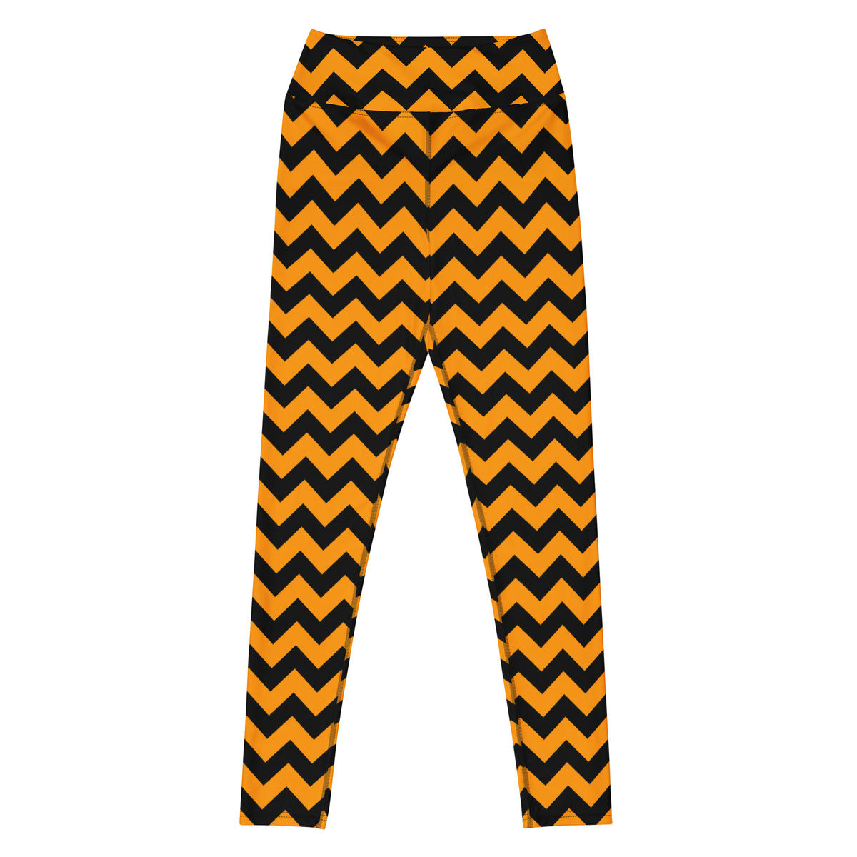 Women's Orange Chevron Halloween Buttery Soft Yoga Leggings - Quick Drying, High Waisted Comfort