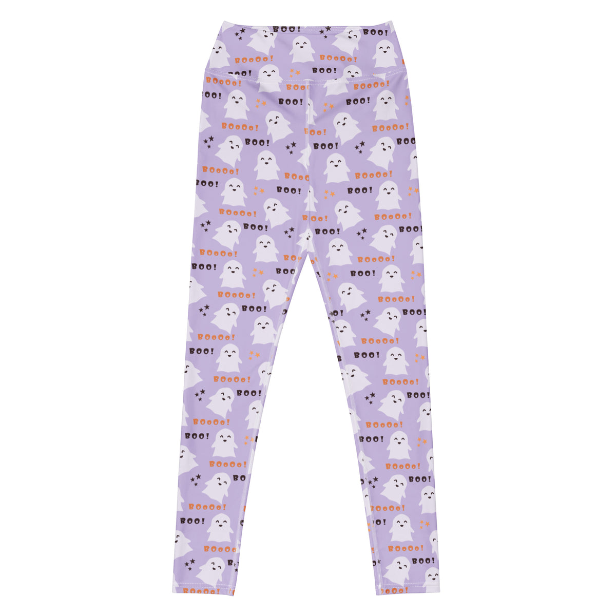 Women's Purple Ghost Halloween Buttery Soft Yoga Leggings - Quick Drying, High Waisted Comfort