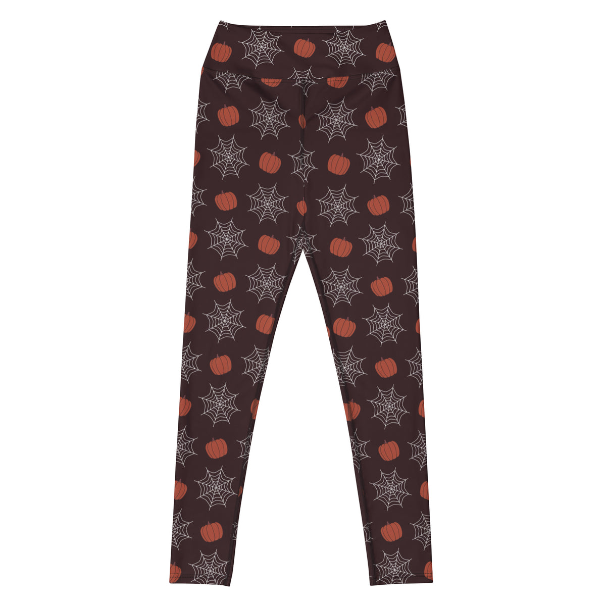 Women's Pumpkin Spider Web Halloween Buttery Soft Yoga Leggings - Quick Drying, High Waisted Comfort