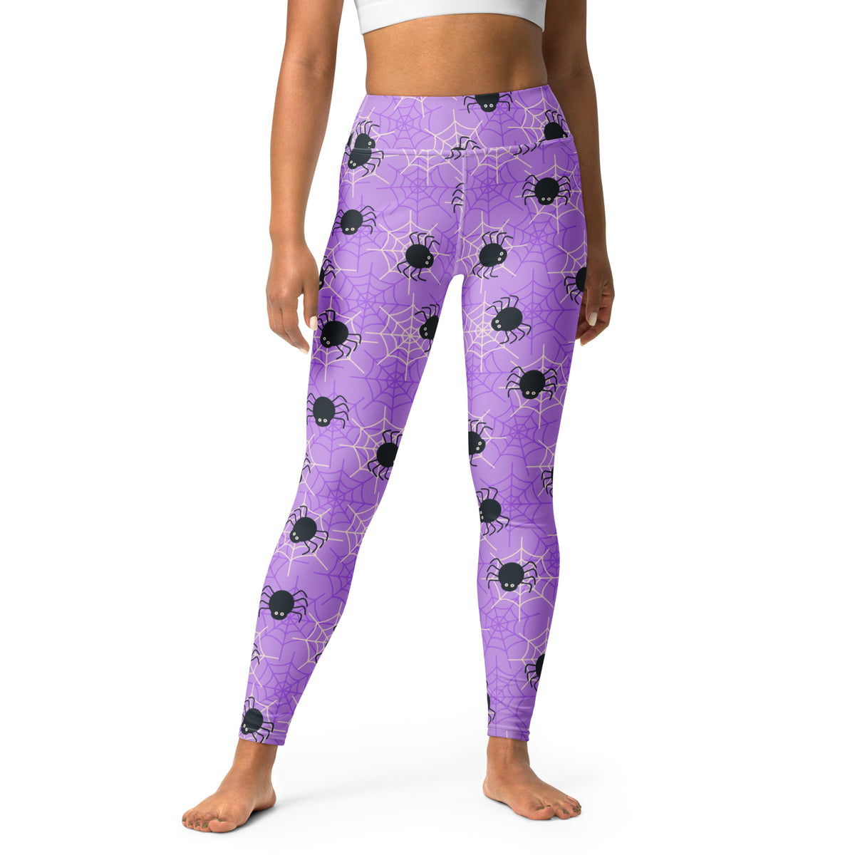 Women's Purple Spider Halloween Buttery Soft Yoga Leggings - Quick Drying, High Waisted Comfort