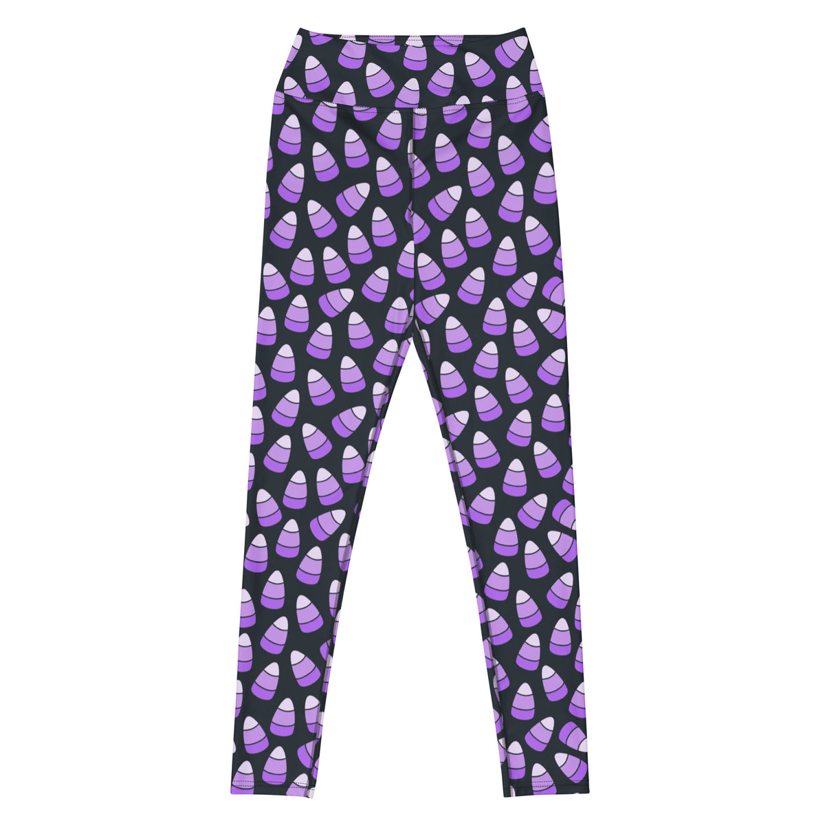 Women's Purple Candy Corn Halloween Buttery Soft Yoga Leggings - Quick Drying, High Waisted Comfort