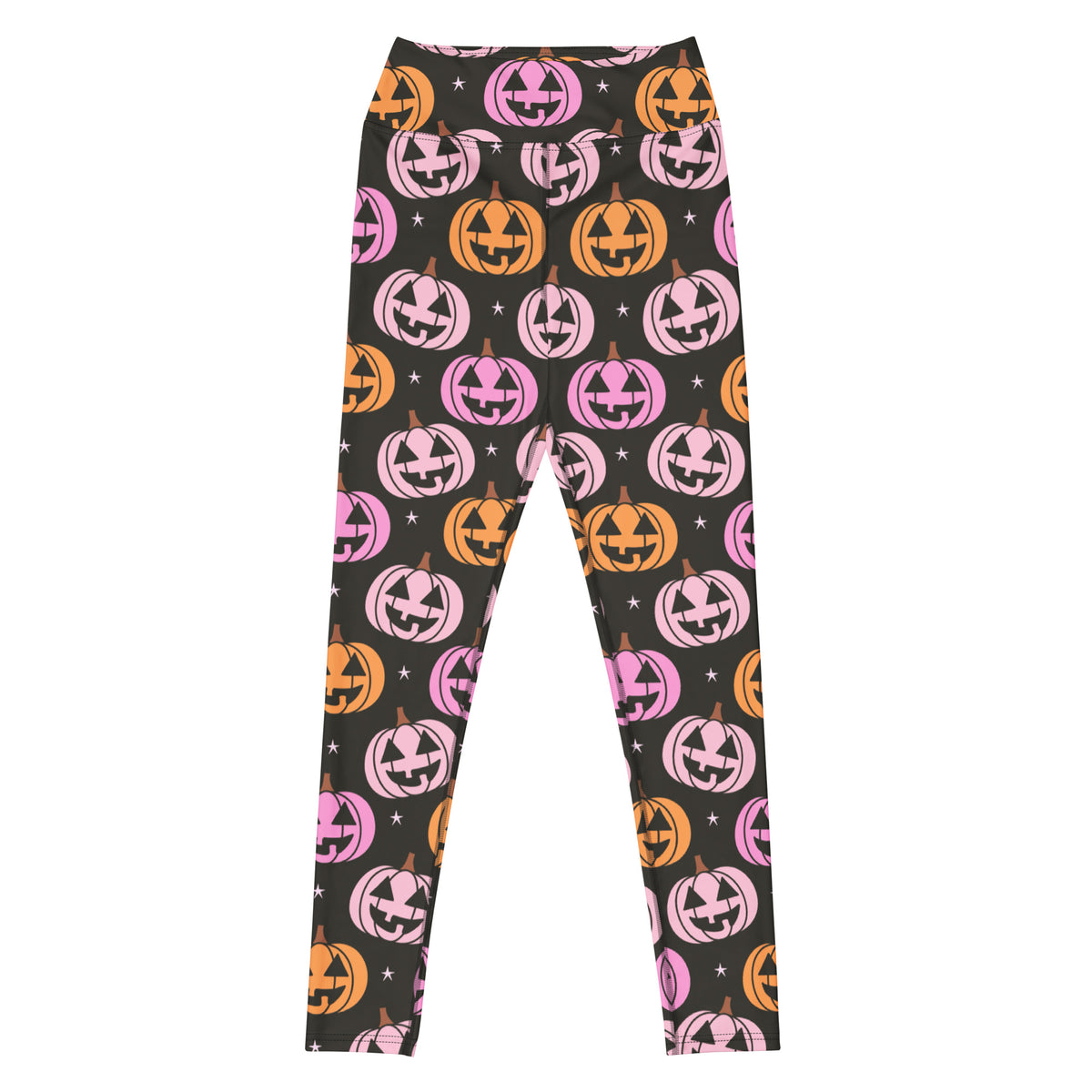 Women's Pink & Orange Pumpkin Halloween Buttery Soft Yoga Leggings - Quick Drying, High Waisted Comfort