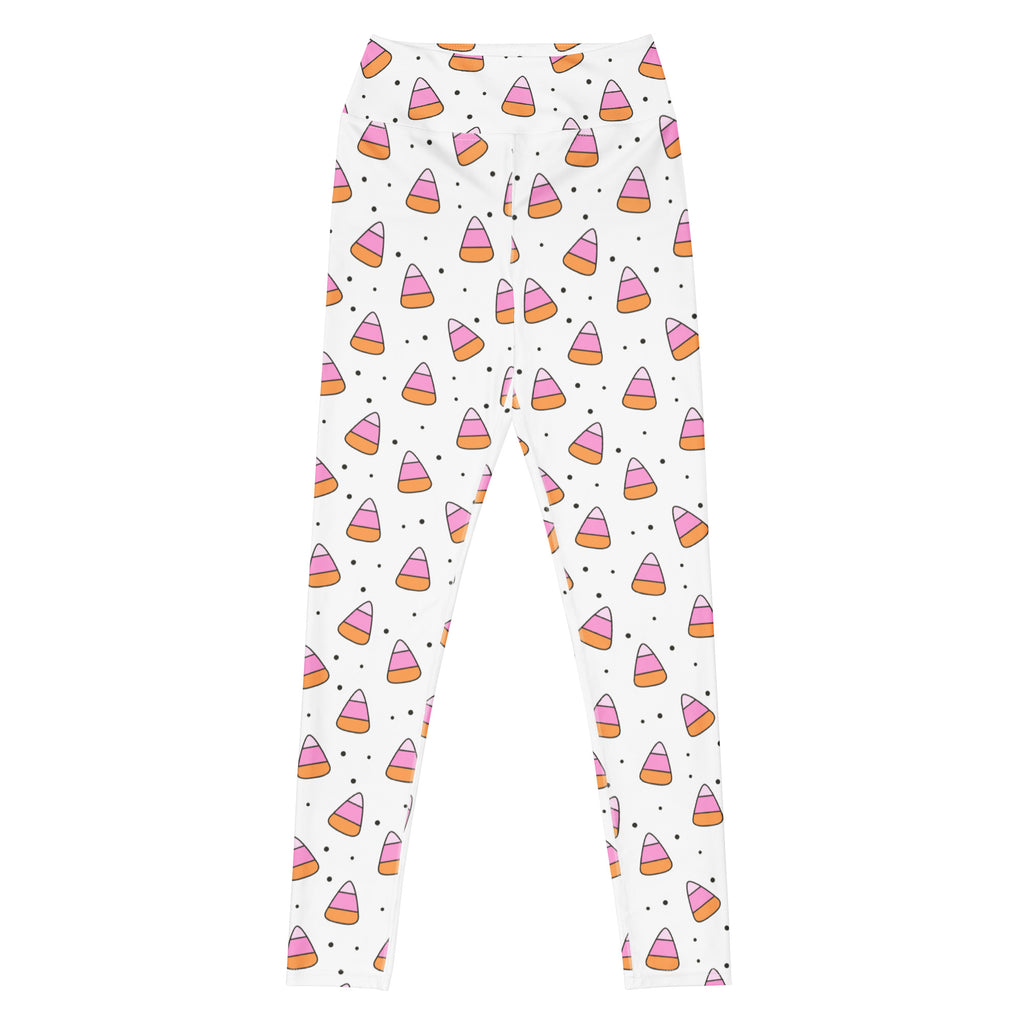 Women's Pink Candy Corn Buttery Soft Yoga Leggings - Quick Drying, High Waisted Comfort