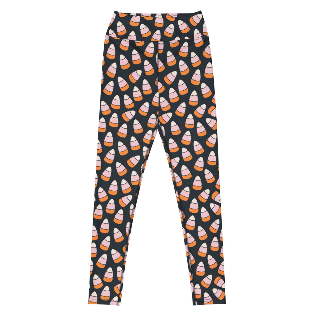 Women's Pink & Orange Candy Corn Buttery Soft Yoga Leggings - Quick Drying, High Waisted Comfort