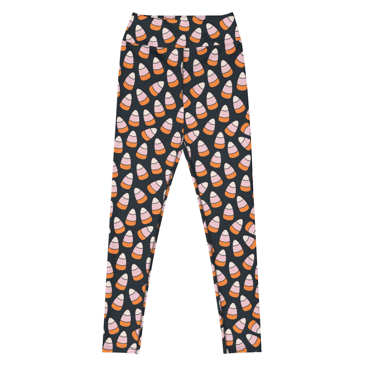 Women's Pink & Orange Candy Corn Buttery Soft Yoga Leggings - Quick Drying, High Waisted Comfort