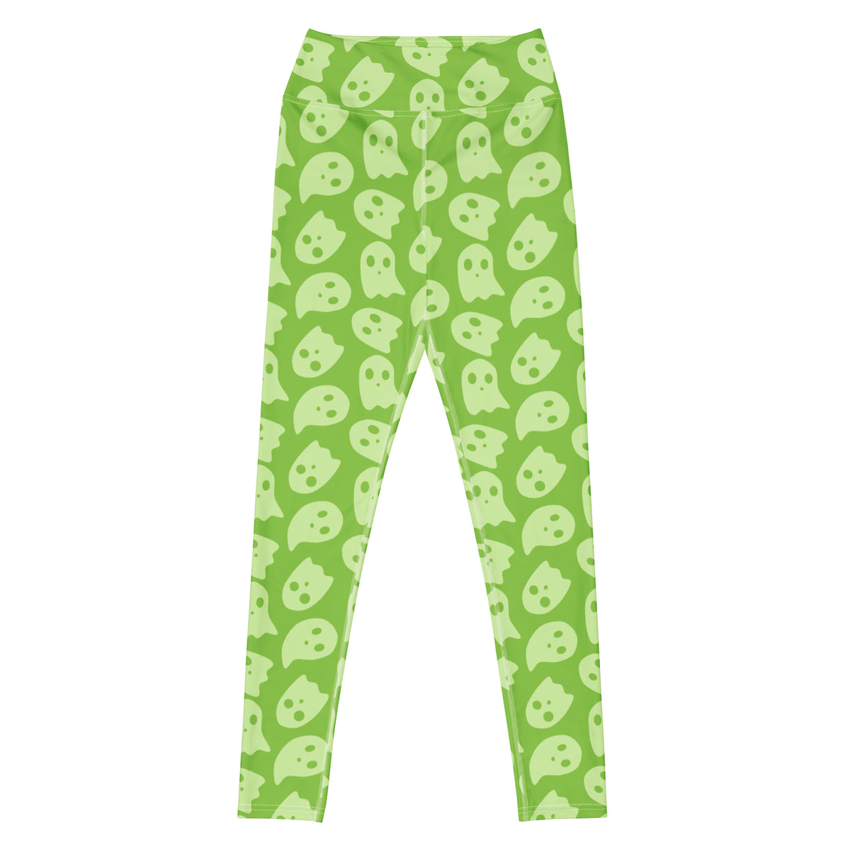 Women's Green Ghost Halloween Buttery Soft Yoga Leggings - Quick Drying, High Waisted Comfort