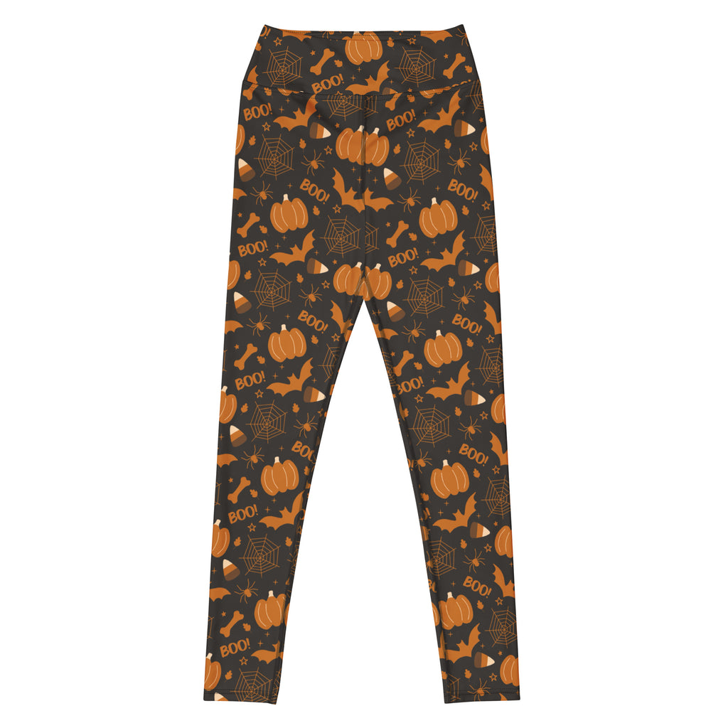 Women's Dark Orange Halloween Buttery Soft Yoga Leggings - Quick Drying, High Waisted Comfort