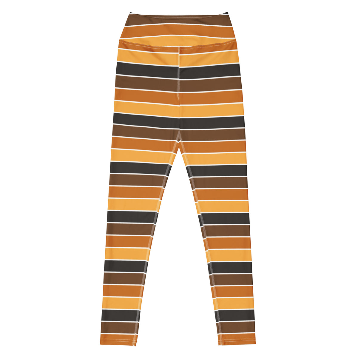 Women's Orange & Brown Striped Halloween Buttery Soft Yoga Leggings - Quick Drying, High Waisted Comfort
